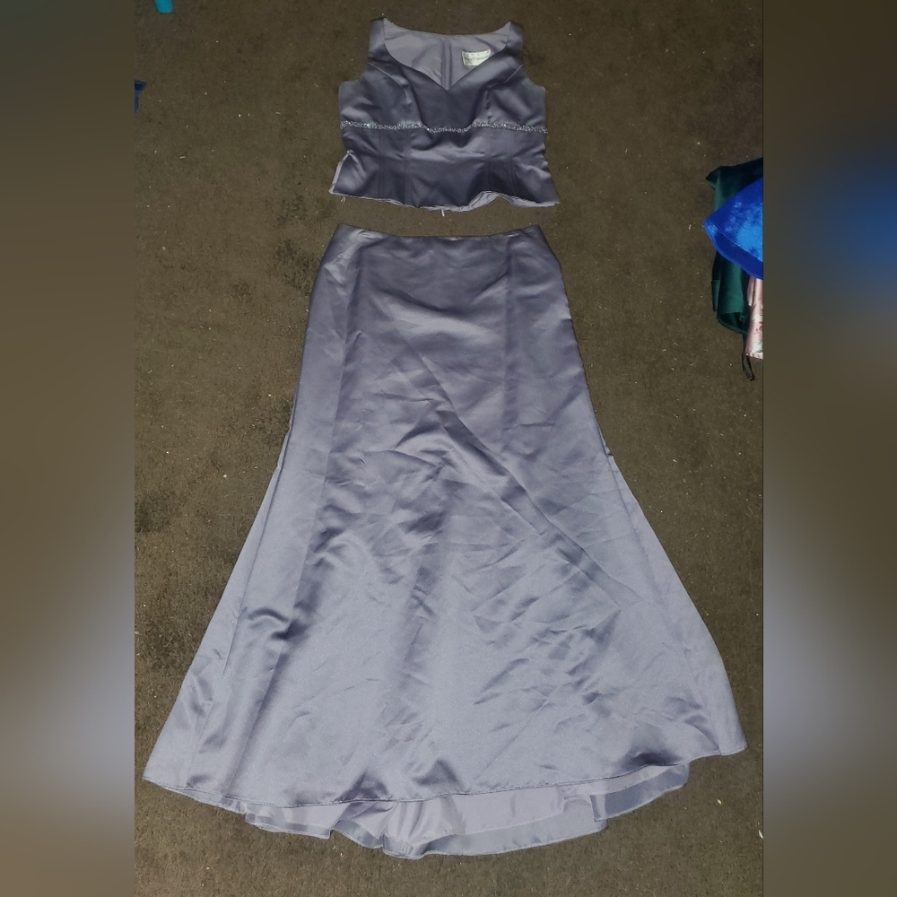 Elegant Purple Strapless Maxi Prom Dress